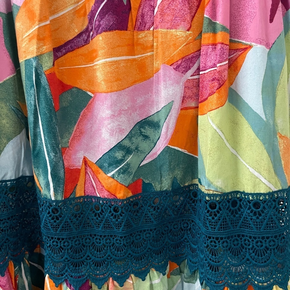 Time and Tru's Tiered Maxi Skirt. Trimmed with romantic lace, this pull-on skirt - Picture 7 of 8